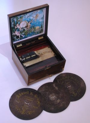 A disc musical box by Polyphon