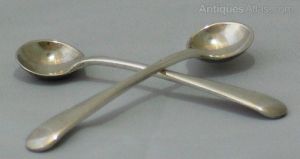 Pair Of Silver Mustard Spoons